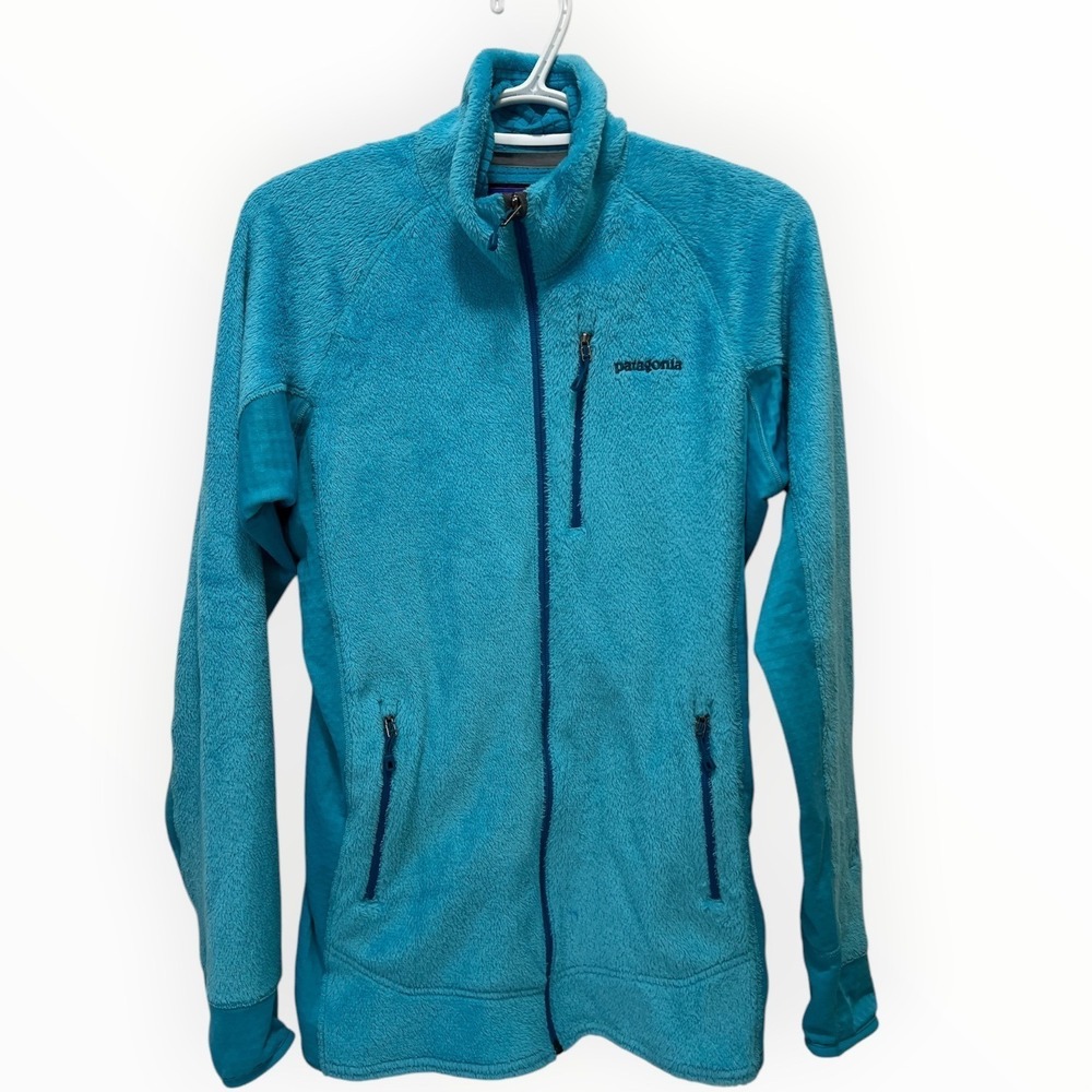 Patagonia R2 Fleece Jacket Womens Large Blue Polartec Full Zip 25148 FA15